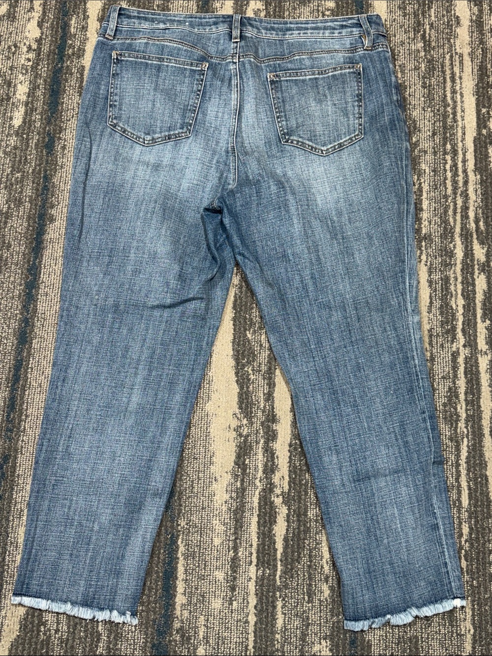 Size 16 = 3 Chico’s So Slimming Girlfriend Slim Leg Ankle Blue Denim Jean. Nice